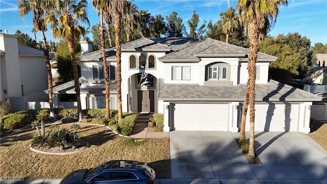 view of front of house with a garage