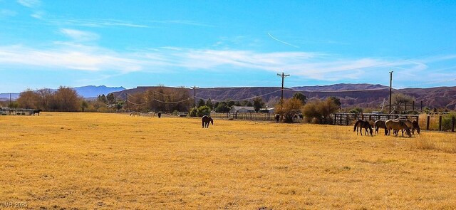 mountain view with a rural view