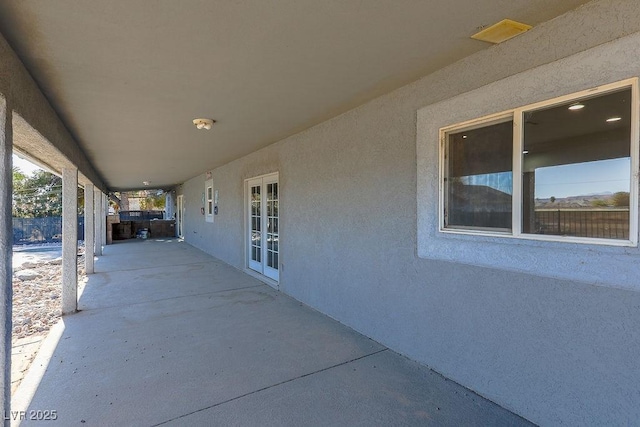 view of patio / terrace featuring french doors