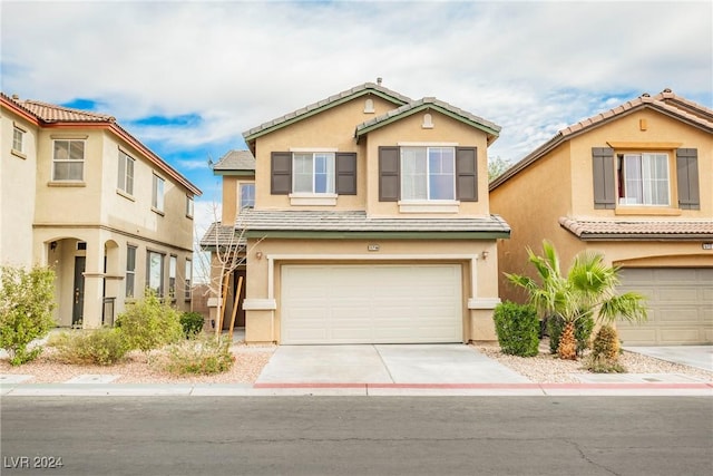 view of front of house with a garage