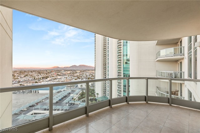 balcony with a mountain view