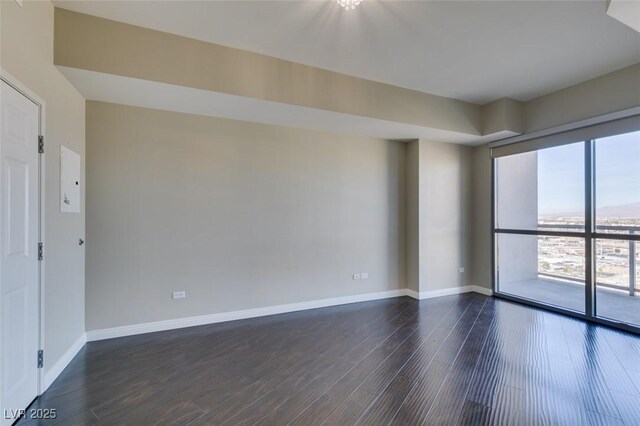 spare room featuring dark wood-type flooring