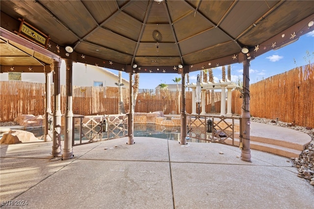 view of patio / terrace featuring a gazebo