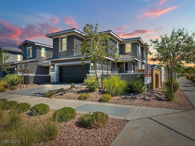 view of front of home featuring a garage