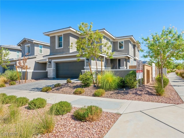 view of front of home with a garage