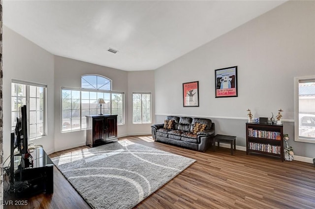 living room featuring wood-type flooring