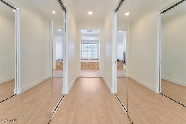 corridor featuring light wood-type flooring