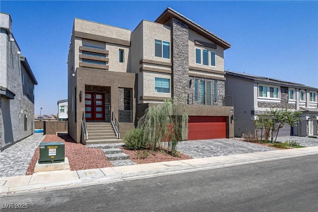 view of front of property featuring a garage