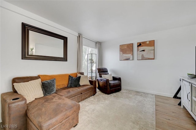 living room with light hardwood / wood-style floors