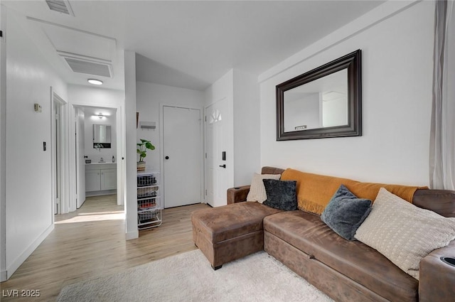 living room featuring light hardwood / wood-style flooring