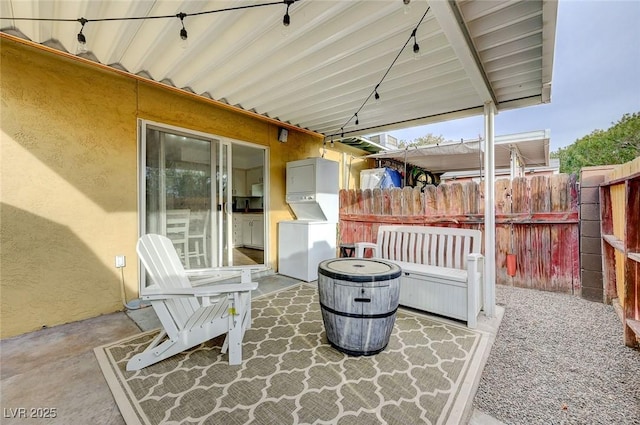 view of patio with washer / dryer