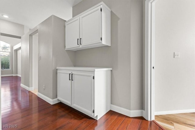 hall featuring dark hardwood / wood-style floors