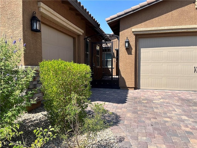 view of property exterior featuring a garage