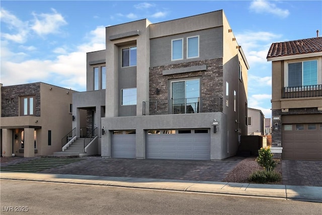 contemporary house featuring a garage