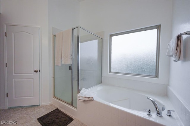 bathroom with plus walk in shower