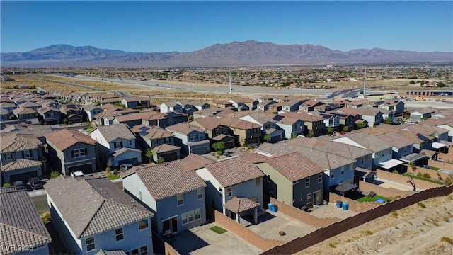 aerial view with a mountain view