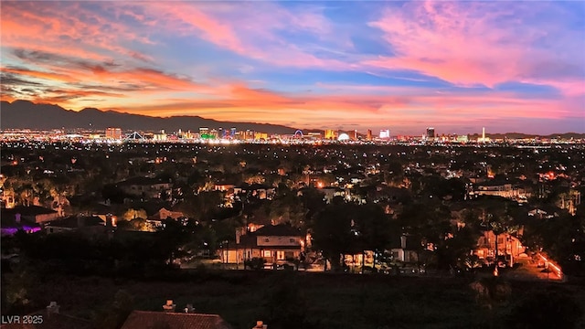 property's view of city featuring a mountain view