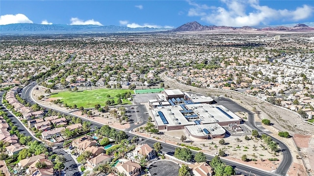 aerial view with a mountain view