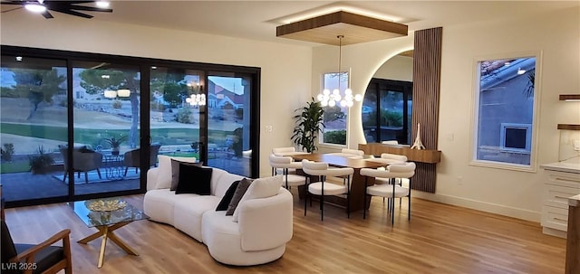 interior space featuring ceiling fan and hardwood / wood-style floors