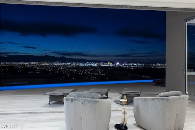 view of patio at twilight