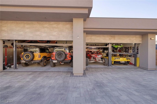 view of garage