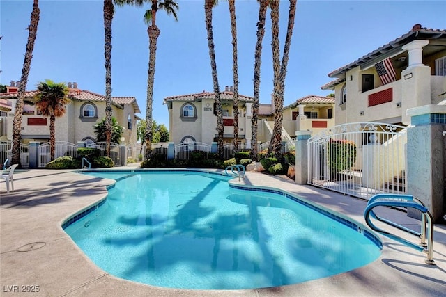 view of pool featuring a patio