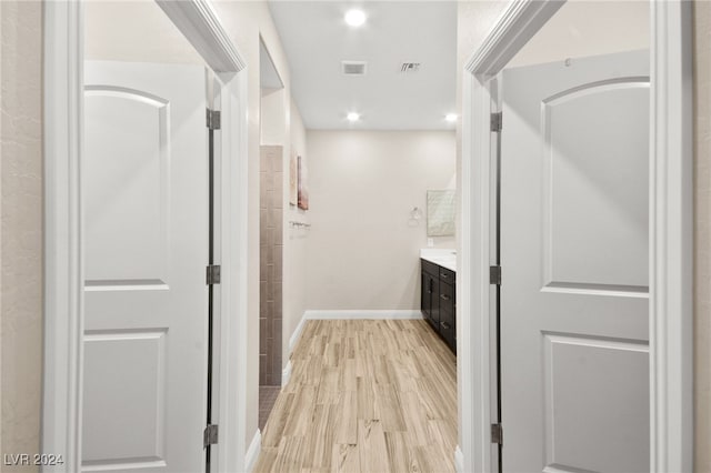 interior space featuring light wood-type flooring