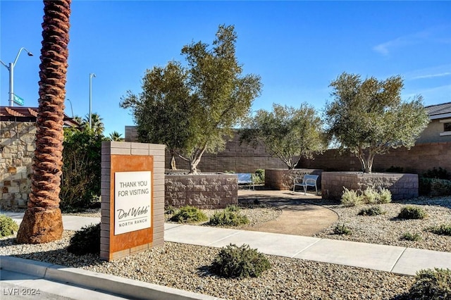 view of community sign