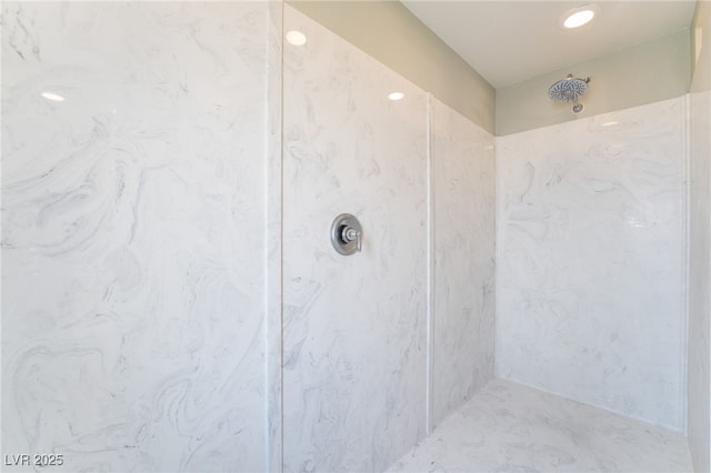 bathroom featuring walk in shower