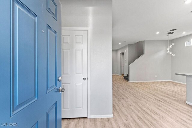 foyer featuring light hardwood / wood-style floors