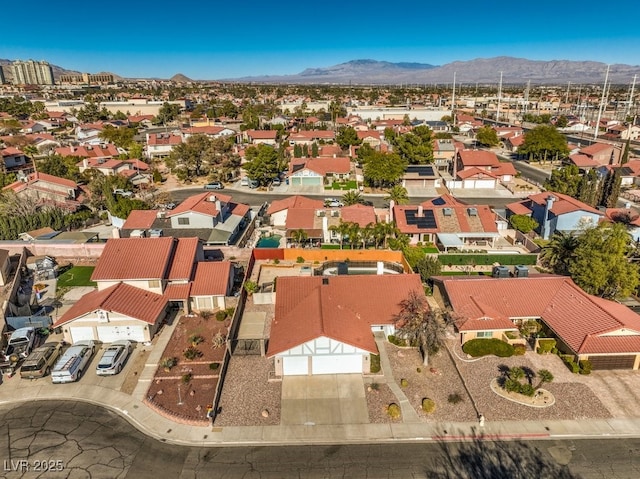 aerial view with a mountain view