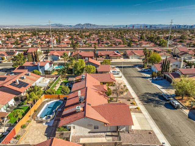 bird's eye view featuring a mountain view