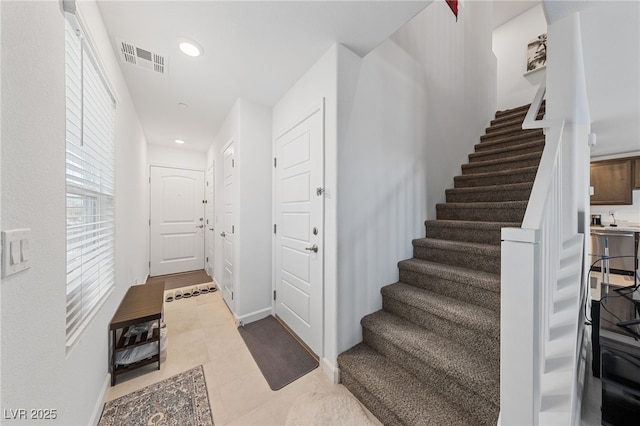 interior space featuring tile patterned flooring