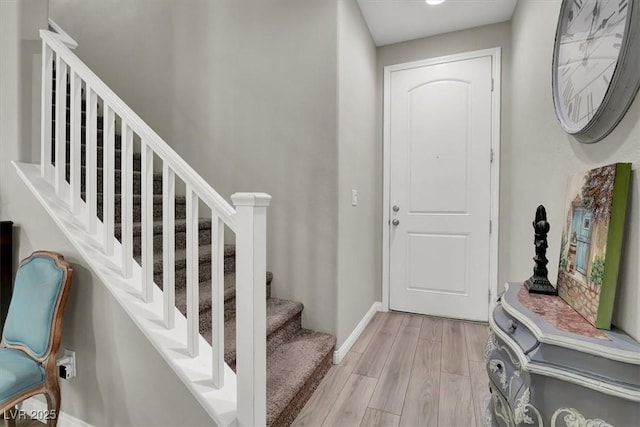 foyer featuring light hardwood / wood-style floors