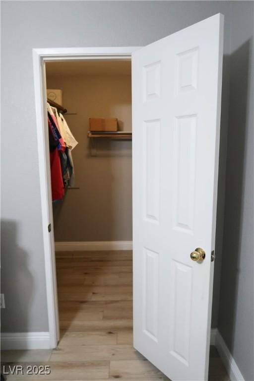 spacious closet with light wood-type flooring