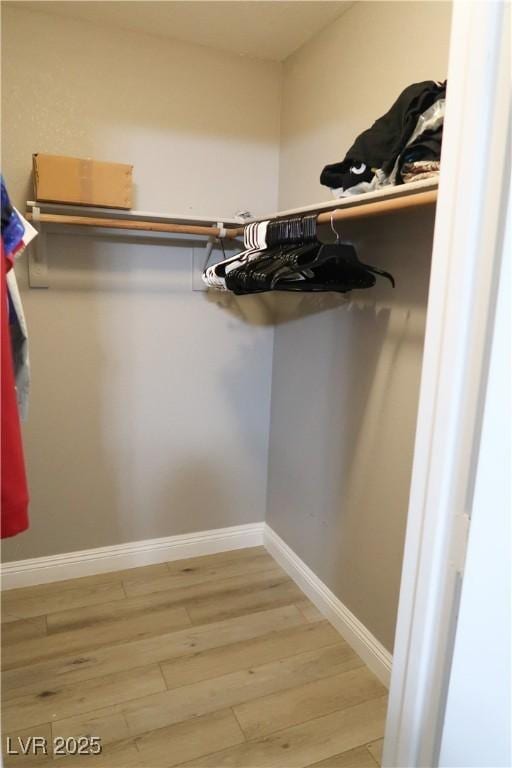 spacious closet featuring hardwood / wood-style floors