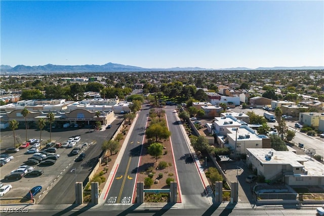 bird's eye view with a mountain view