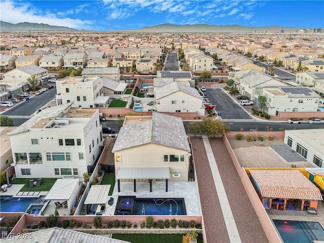 bird's eye view featuring a mountain view