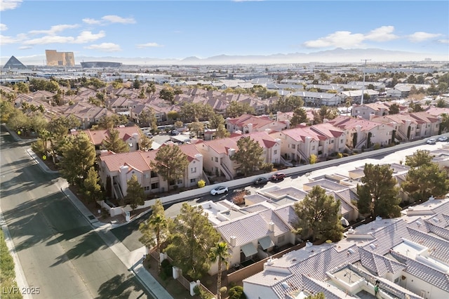 aerial view featuring a mountain view