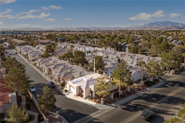 aerial view featuring a mountain view