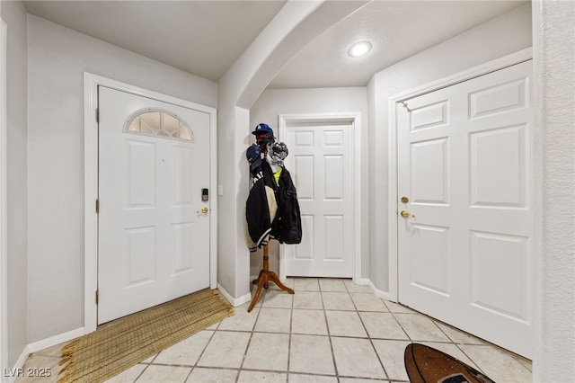 view of tiled foyer