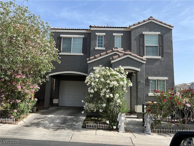 view of front of house with a garage