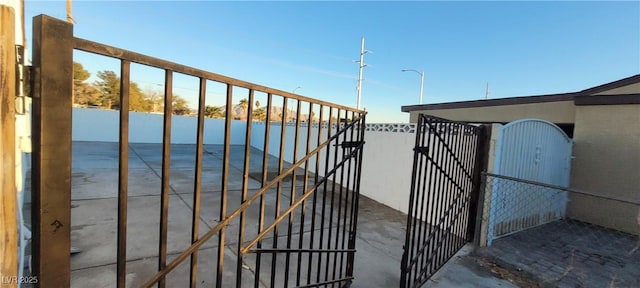 view of gate featuring a water view