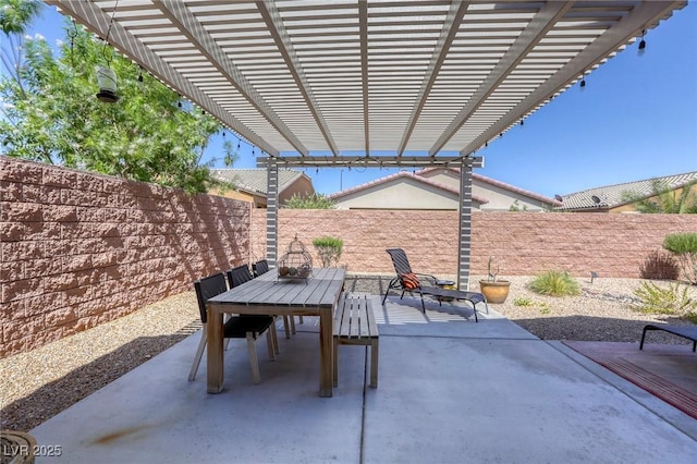 view of patio / terrace with a pergola