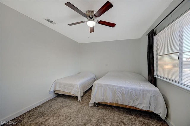 bedroom with carpet and ceiling fan