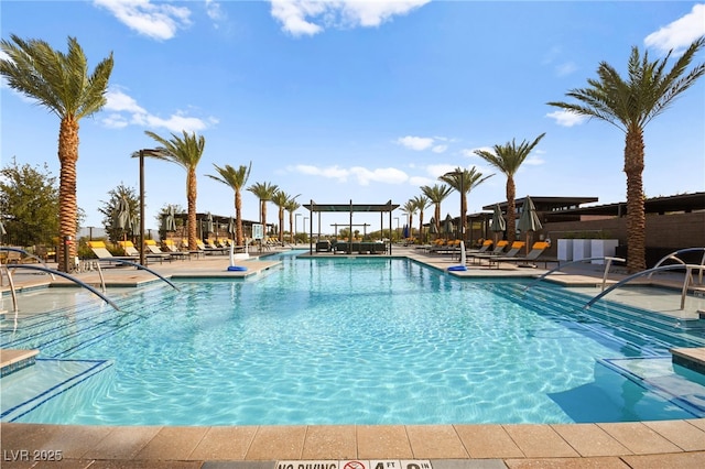 view of pool with a patio area