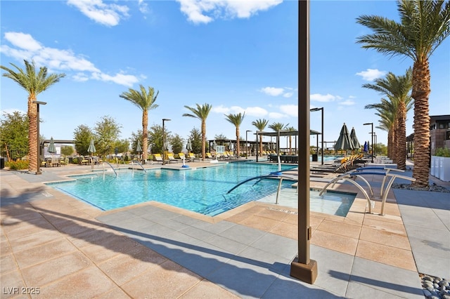 view of pool with a patio