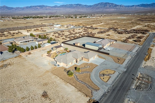 aerial view with a mountain view