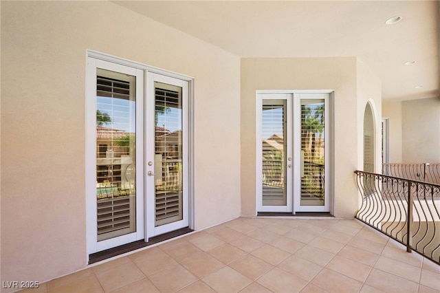 balcony with french doors