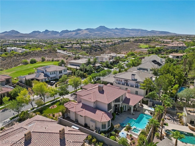 bird's eye view featuring a mountain view